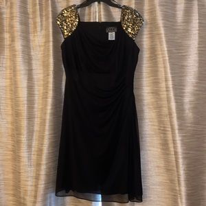 Alex Evenings Black Gold Dress